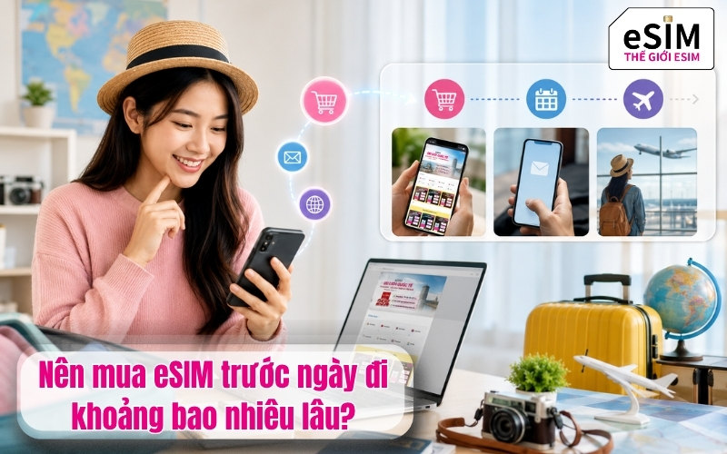 Nên mua eSIM trước ngày đi khoảng bao nhiêu lâu?